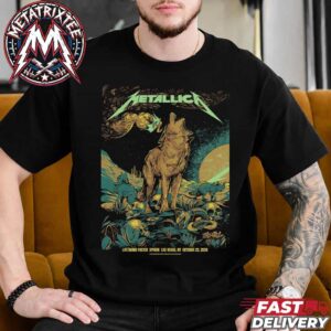 Metallica Life Burns Faster Show Night 7 Weekend Four Event Poster Art By WolfSkullJack For October 22nd In Las Vegas Nevada Classic T-Shirt