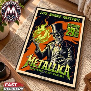 Metallica Night One Weekend Five Halloween Poster Art By Mark5 For Sphere Las Vegas On October 29th Life Burns Faster 2026 High-Quality Poster Canvas