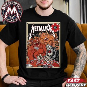 Metallica Our Fourth Life Burns Faster Gig Poster Tonight Art By Squindo From Sphere Las Vegas NV On October 10 2026 Short Black T-Shirt