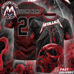 Metallica Second Show Of Life Burns Faster At Sphere Las Vegas Poster By Landon Armstrong On October 3rd 2026 Shirt Football Jersey
