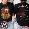 adidas Originals Metallica Life Burns Faster Sphere Las Vegas Concert Tour Dates Embroidered Logo Two Sided Pullover Hoodie T-Shirt