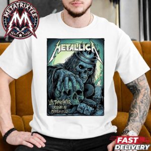 Metallica Weekend Three Life Burns Faster Poster Pop-up By Maxx242 On October 15th And 17th In Sphere Las Vegas NV Short White T-Shirt