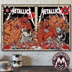 Metallica Weekend Two Life Burns Faster Cocert Poster Full Two Night Art By Squindo From Sphere Las Vegas NV On October 8th And 10th 2026 Poster Canvas
