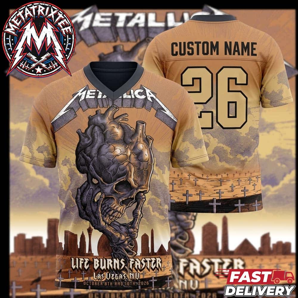 Metallica Weekend Two Life Burns Faster Pop-Up Poster For October 8th And 10th At Sphere Las Vegas NV Shirt Football Jersey Metallica Weekend Two Life Burns Faster Pop-Up Poster For October 8th And 10th At Sphere Las Vegas NV Shirt Football Jersey