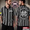 NOFX 10 Soccer Jersey Polo Shirt Black Barbed Wire Punk Rock Band Merch Top