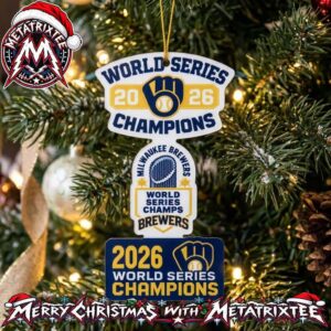 Milwaukee Brewers 2026 World Series Champions Baseball Logo Personalized Christmas 2026 Tree Decoration Holiday Christmas Ornament