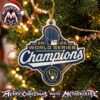 Milwaukee Brewers 2026 World Series Champions Crossed Baseball Bats Christmas Tree Decoration Holiday Ornament