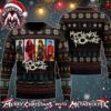 My Chemical Romance Gerard Way And Band Lineup Blue Midnight Bats Graphic Gift For Fan Knitted Ugly Christmas Sweater