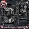 My Chemical Romance Gerard Way And Band Lineup Blue Midnight Bats Graphic Gift For Fan Knitted Ugly Christmas Sweater