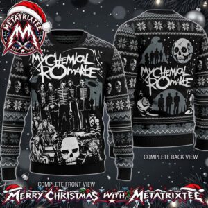My Chemical Romance The Black Parade Band Members And Skull Graphic Knitted Ugly Christmas Sweater Gift For Holiday 2026
