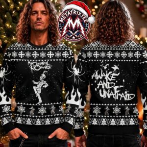 My Chemical Romance The Black Parade Pepe Skeleton Awake And Unafraid Spider Pattern 2026 Knitted Ugly Christmas Sweater