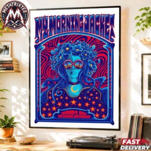 My Morning Jacket Blue Night Poster For The Fillmore In San Francisco California On Friday October 9th 2026 High-Quality Poster Canvas