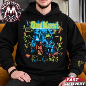 NFL Atlanta Falcons x Outkast ATLiens 1996 Album Cover 30th Anniversary Rap Tee Short Black Shirt