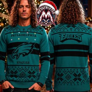 NFL Philadelphia Eagles Team Logo Snowflake Nordic XMAS Collectors Edition Ugly Christmas Sweater
