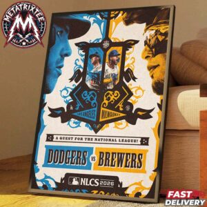 NLCS 2026 Matchup Los Angeles Dodgers Vs Milwaukee Brewers MLB A Quest For The National League High-Quality Poster Canvas