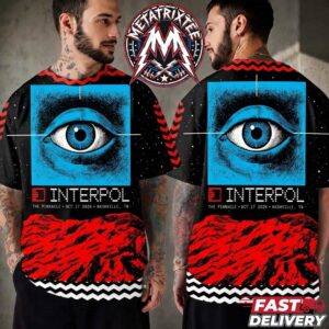 Nashville Tennessee Interpol Band Concert Poster For The Pinnacle On Saturday October 17 2026 North American Tour All Over Print T-Shirt