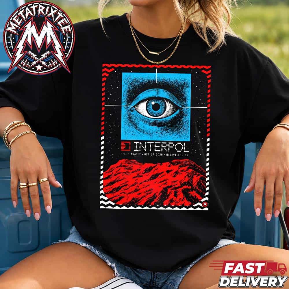 Nashville Tennessee Interpol Band Concert Poster For The Pinnacle On Saturday October 17 2026 North American Tour Short Black T-Shirt Nashville Tennessee Interpol Band Concert Poster For The Pinnacle On Saturday October 17 2026 North American Tour Short Black T-Shirt