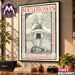 Neurosis Band Live at The Fillmore 2026 Two Night Poster For San Francisco California On October 16th And 17th With Terry Gross And Kowloon Walled City Poster Canvas