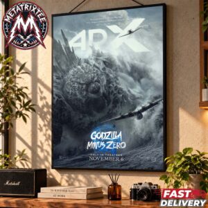 New 4DX Poster For Godzilla Minus Zero Only In Theaters November 6th 2026 High-Quality Poster Canvas