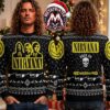 Nirvana Rock Smiley Smells Like Teen Sprit And Come As U Are Blue Yellow Graphic 2026 Knitted Ugly Christmas Sweater Nirvana Rock Smiley Smells Like Teen Sprit And Come As U Are Blue Yellow Graphic 2026 Knitted Ugly Christmas Sweater
