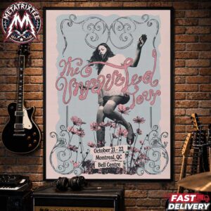 Olivia Rodrigo Montreal QC The Unraveled Tour 2026 Concert Poster For Bell Centre On October 21-22 High-Quality Poster Canvas