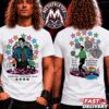 Carlos Santana Fire and Ice Oneness Tour 2026 Poster Cities List For Tinley Park IL To Santa Barbara CA Two Sided Print Black T-Shirt