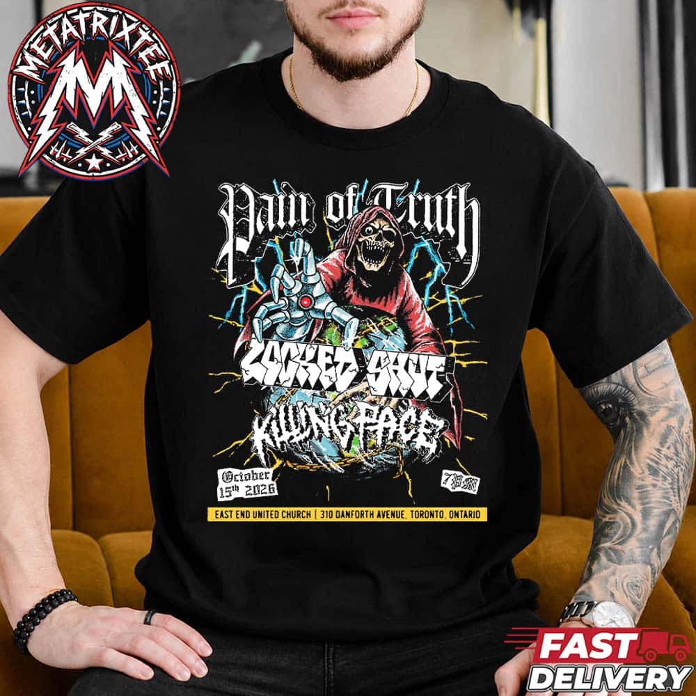 Pain of Truth Toronto 2026 Concert Poster For East End United Church In 310 Danforth Avenue Ontario On October 15th 2026 Short Black T-Shirt Pain of Truth Toronto 2026 Concert Poster For East End United Church In 310 Danforth Avenue Ontario On October 15th 2026 Short Black T-Shirt
