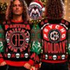 Korn Rock Band Issues Album Cover Ragdoll With Christmas Trees And Snowflakes 2026 Knitted Ugly Christmas Sweater