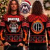 Pantera CFH Logo Christmas Wreath Goddamn Electric Holidays 2026 Knitted Ugly Christmas Sweater
