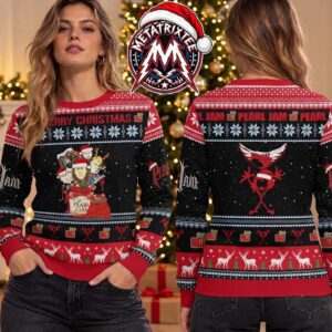 Pearl Jam Band Members Cartoon Jam Jar Alive Stickman Reindeer Personalized Holiday Ugly Christmas Sweater