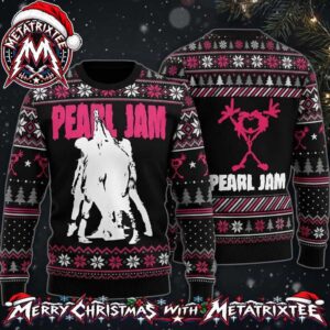 Pearl Jam Band Ten Album Silhouettes And Stickman Logo Holiday Christmas Xmas Ugly Christmas Sweater