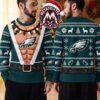 Philadelphia Eagles NFL Team Mascot Head And Stadium Bowl XMAS Collectors Edition Ugly Christmas Sweater