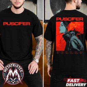 Puscifer Normal Isn’t Tour 2026 For Europe And UK And Ireland Poster By Ken Taylor For October 25 In Stockholm SE To November 12 In Dublin IE Two Sided T-Shirt