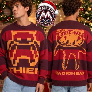 Radiohead Hail to the Thief Pixel Album Artwork Character Graphic Ugly Christmas Sweater Gift For Holiday 2026