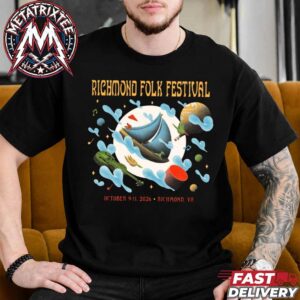 Richmond Folk Festival 2026 Tee For Downtown Richmond Riverfront Brown’s Island Richmond VA On October 9-11 2026 Short Black T-Shirt