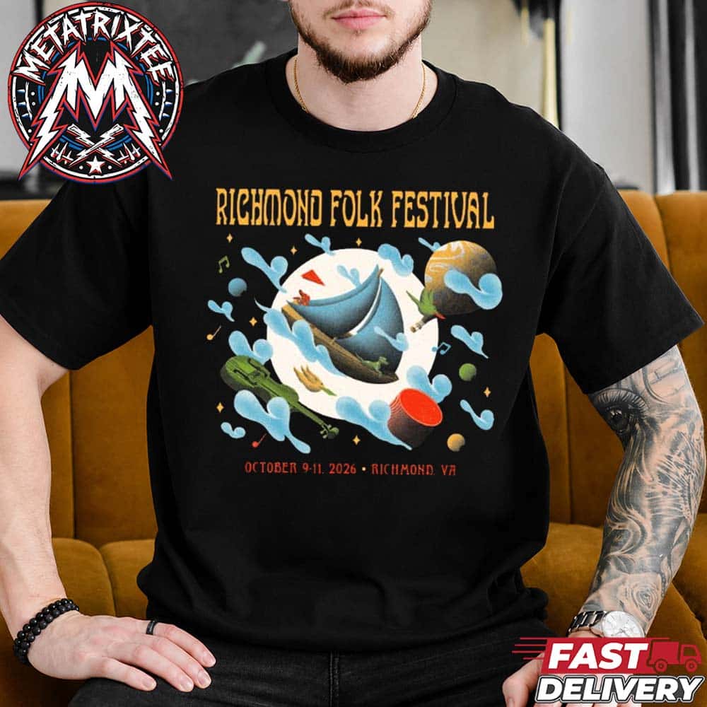 Richmond Folk Festival 2026 Tee For Downtown Richmond Riverfront Brown’s Island Richmond VA On October 9-11 2026 Short Black T-Shirt Richmond Folk Festival 2026 Tee For Downtown Richmond Riverfront Brown’s Island Richmond VA On October 9-11 2026 Short Black T-Shirt
