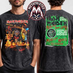 Run For Your Lives Mexico City Tour 2026 Tee Iron Maiden 50th Anniversary For October 2 2026 At Estadio GNP Seguros Washed T-Shirt
