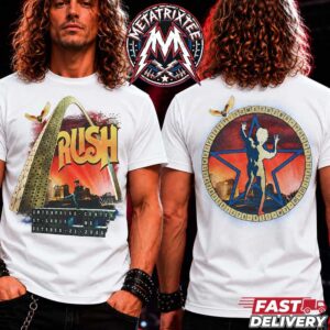 Rush Live at Enterprise Center Event Tee For Fifty Something Tour 2026 For St Louis Missouri On Wednesday October 21 Two Sided White T Shirt