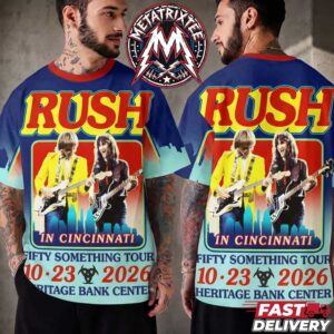 Rush Tonight Concert Poster Cincinnati Ohio Fifty Something Tour Heritage Bank Center October 23 2026 All Over Print T-Shirt