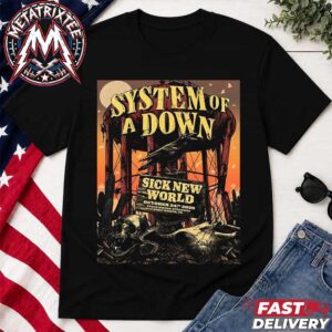 SOAD System Of A Down x Sick New World Texas 2026 Specific Poster For October 24th 2026 For Fort Worth At Texas Motor Speedway Short Black T-Shirt