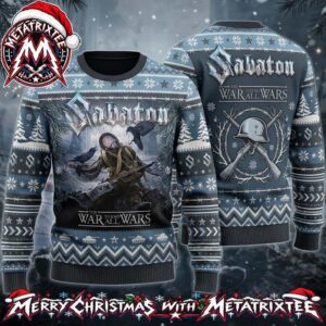 Sabaton The War To End All Wars WWI Album Cover Soldier Helmet Tank Pattern Gift For Fan Knitted Ugly Christmas Sweater