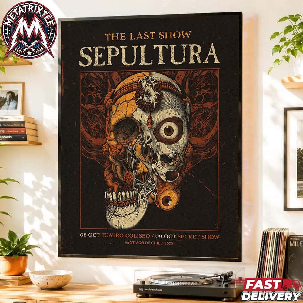 Sepultura The Last Show Santiago DE Chile 2026 Two Night Poster At Sala Metronomo 40th-Anniversary Farewell Tour On October 8th And 9th Poster Canvas Sepultura The Last Show Santiago DE Chile 2026 Two Night Poster At Sala Metronomo 40th-Anniversary Farewell Tour On October 8th And 9th Poster Canvas