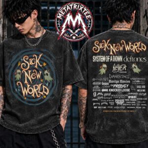 Sick New World Festival 2026 Ghost Spiral Lineup Tee For Texas Fort Worth On October 24 2026 At Texas Motor Speedway Washed T-Shirt