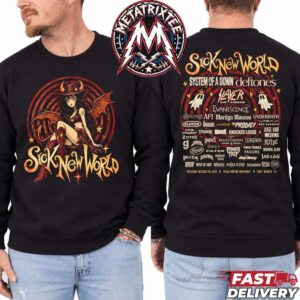 Sick New World Texas Festival 2026 Devil Cowgirl Tee Lineup Tee For October 24 2026 For Fort Worth At Texas Motor Speedway Crewneck T-Shirt