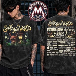 Sick New World Texas Festival 2026 Devil Duo Lineup Tee For October 24 2026 For Fort Worth At Texas Motor Speedway Washed T-Shirt