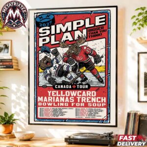 Simple Plan Canada Tour 2027 Bigger Than You Think Poster Kicks Off On January 26 To February 16 With Yellowcard And Marianas Trench And Bowling For Soup Poster Canvas