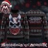 Slaughter To Prevail Grizzly Hell Kitty Masked Hell Kitty Reading Book With Pink Flames Gift For Fan Knitted Ugly Christmas Sweater
