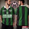 NOFX 10 Soccer Jersey Polo Shirt Black Barbed Wire Punk Rock Band Merch Top