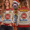 Tony Kart Go Kart Racing Team Driver Uniform Christmas Trees Snowflake Gift For Fan Knitted Ugly Christmas Sweater