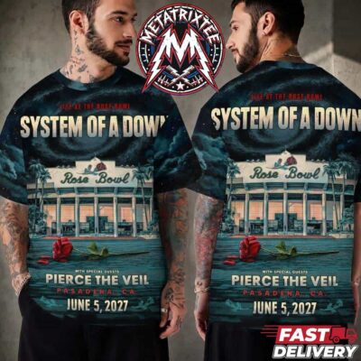System of a down live at the rose bowl concert poster all over print t-shirt
